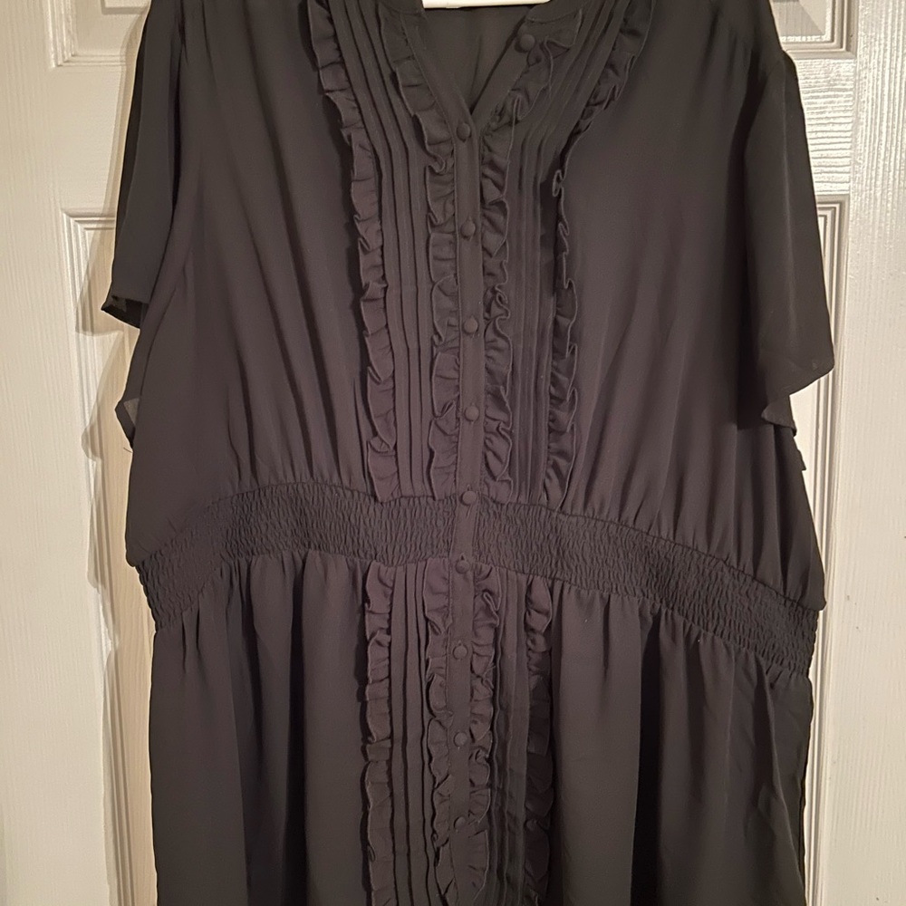 Torrid Black Ruffled Blouse